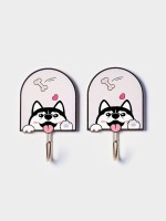 Набор самоклеящихся крючков LaDо́m Wooden animals, 2 шт., 7.7×2.2×4.6 см