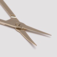 Ножницы маникюрные, для кутикулы, загнутые, 9 см, цвет золотистый