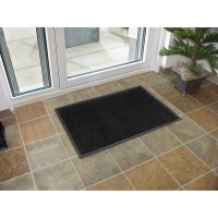 Коврик придверный влаговпитывающий, ребристый, «Стандарт», 90×120 см, цвет чёрный