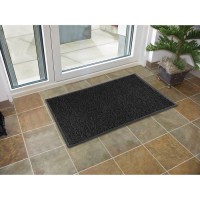 Коврик придверный влаговпитывающий, ребристый, «Стандарт», 90×120 см, цвет чёрный