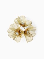 Брошь «Цветы» незабудки, цвет белый в золоте