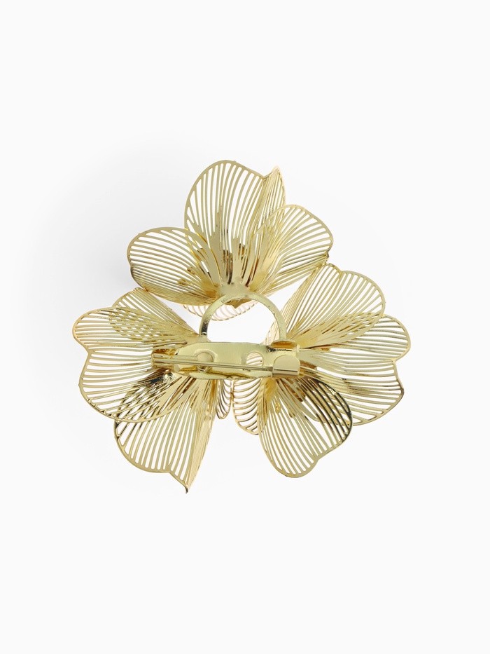 Брошь «Цветы» незабудки, цвет белый в золоте