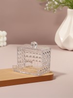 Органайзер для ватных палочек, с крышкой, 8.8×7.5×8 см, прозрачный