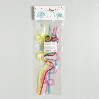 Трубочки для коктейля «Завитушка», набор 4 шт., цвета МИКС