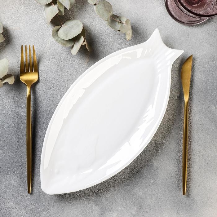 Блюдо Magistro «Рыбка», 35×16,5×3 см, цвет белый