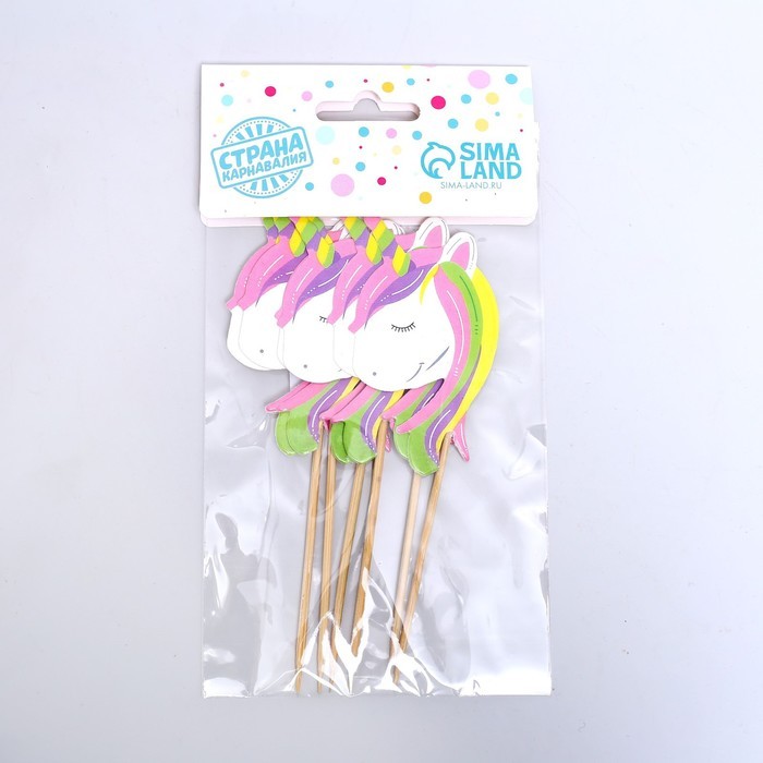 Набор шпажек для канапе «Единорог», 6 шт