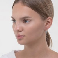 Серьги ассорти «Сердца» блёстки, цвет серебро в золоте