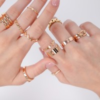 Кольцо безразмерное «Гладкие линии», цвет золото