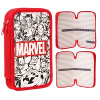 Пенал 2 секции, 12.5×20.5×4 см, ламинированный картон, «Мстители»