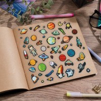 Бумажные наклейки «Космическое путешествие», 11 х 16 см