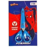Ножницы детские 13 см, с защитным колпачком, Человек-паук