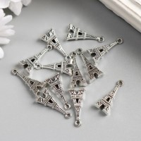 Декор для творчества металл "Эйфелева башня" серебро 2х0,9 см