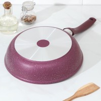 Сковорода Trendy style, d=24 см, пластиковая ручка, антипригарное покрытие, цвет фиолетовый