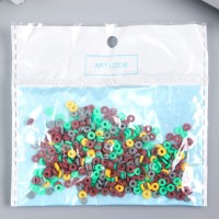 Бусины для творчества PVC "Колечки серо-зелёные" набор ≈ 330 шт 0,1х0,4х0,4 см
