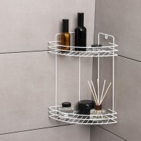 Полка для ванной угловая 2-х ярусная, 19×19×30 см, цвет белый