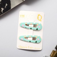 Невидимка для волос "Искорка" (набор 2 шт) лимончики, 5 см