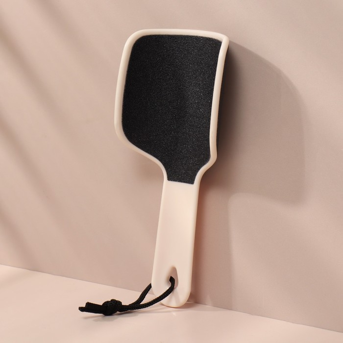 Тёрка для ног, изогнутая, наждачная, двусторонняя, 20,5 см, цвет «слоновая кость»