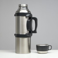 Термос Мастер К Volume, 4.2 л, с кружкой, с ситечком, сохраняет тепло 60 ч, нержавеющая сталь, серебристый