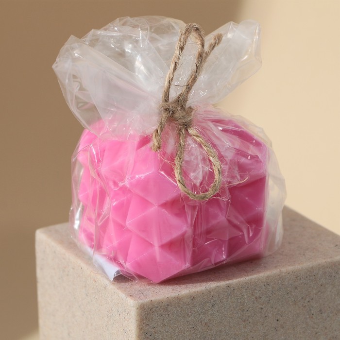 Свеча интерьерная «Геометрия», розовая, 5,5 х 5 см