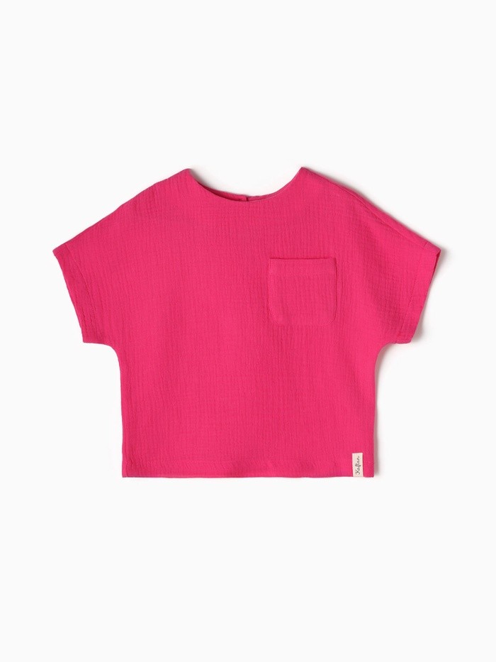 Топ из муслина для девочки KAFTAN, рост 98 см, розовый