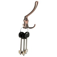 Крючок мебельный ТУНДРА TKT004, трехрожковый, медь, 4 шт. TMP