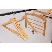 Плечики - вешалки для одежды LaDо́m Bois, 44.5×1.2×23 см, 3 шт., с перекладиной, широкие плечики, сорт А, дерево