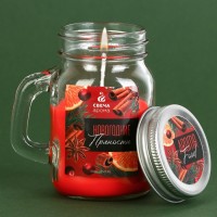 Свеча новогодняя «Цитрусовое настроение», аромат корица