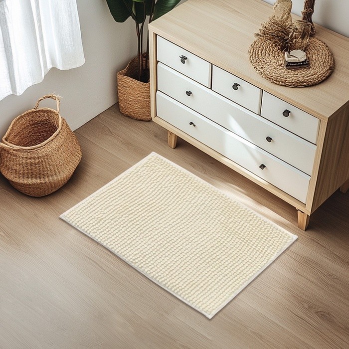 Коврик для дома Доляна «Букли», 40×60 см, молочный