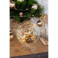 Гирлянда «Нить» 5 м роса, IP20, серебристая нить, 50 LED, батарейки CR2032×2 (в комплекте), свечение тёплое белое