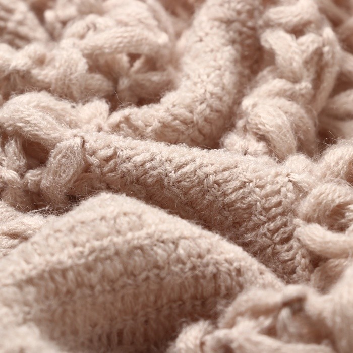 Плед Этель Beige knit 130*170 см, цв.бежевый, 100% акрил