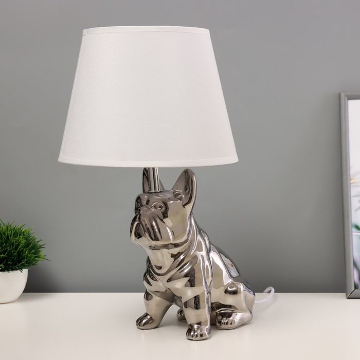 Настольная лампа "Щенок" Е14 40Вт серебро 22,526х41см