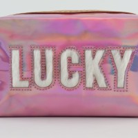 Пенал школьный Lucky, иск. кожа, 18×10×7 см, розовый