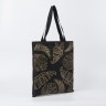 Сумка-шопер «Листья» без молнии, без подкладки, цвет чёрный