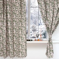 Шторы для кухни "Доляна" Frosty berries с подхватами 150х180 см- 2 штуки 164г/м2, 100% хл., рог