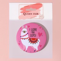 Зеркало складное «Ламы», d 7,5 см, c увеличением, рисунок МИКС