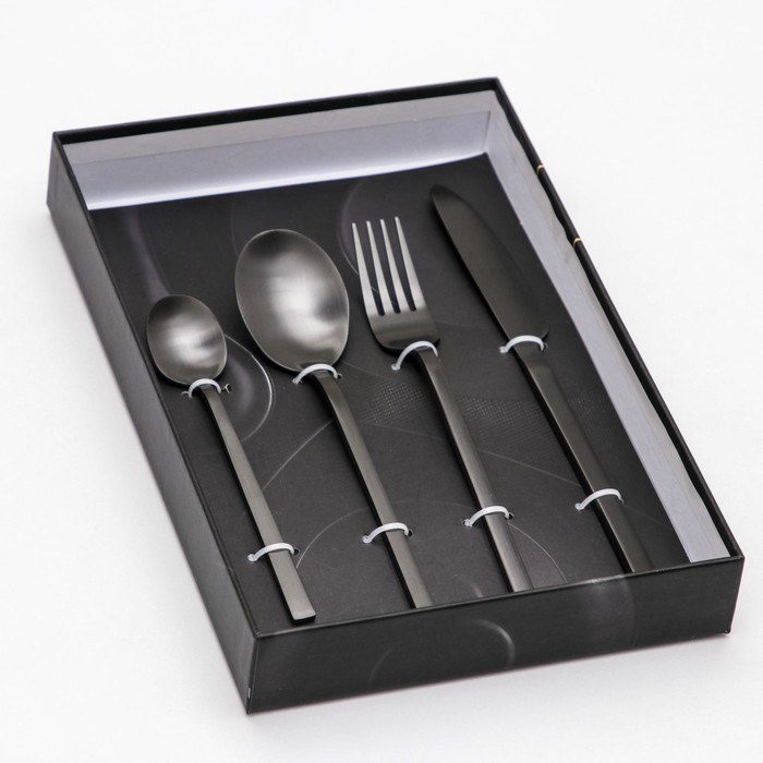 Набор столовых приборов Magistro «Оску стандарт», 4 предмета, цвет золотой