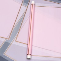 Пленка для цветов, розовый с золотым, 58 см × 10 м