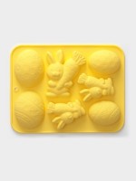 Форма для выпечки Доляна «Пасха», силикон, 7 ячеек, 18.5×14.5×2.5 см, жёлтая