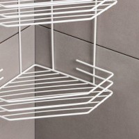Полка для ванной угловая 4-х ярусная, 20,5×20,5×72 см, цвет белый