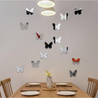 Наклейки интерьерные "Бабочки", зеркальные, декор на стену, набор 20 шт 7.5х9 см