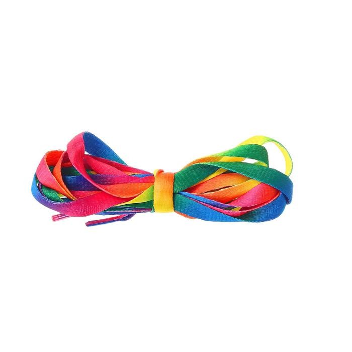 Шнурки для обуви, пара, плоские, 8 мм, 120 см, цвет «радужный»
