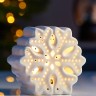 Светодиодная фигура «Снежинка», 9×4.4×8.8 см, 1 LED, керамика, от батареек LR44×3, тёплый белый свет
