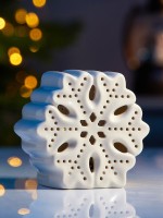 Светодиодная фигура «Снежинка», 9×4.4×8.8 см, 1 LED, керамика, от батареек LR44×3, тёплый белый свет