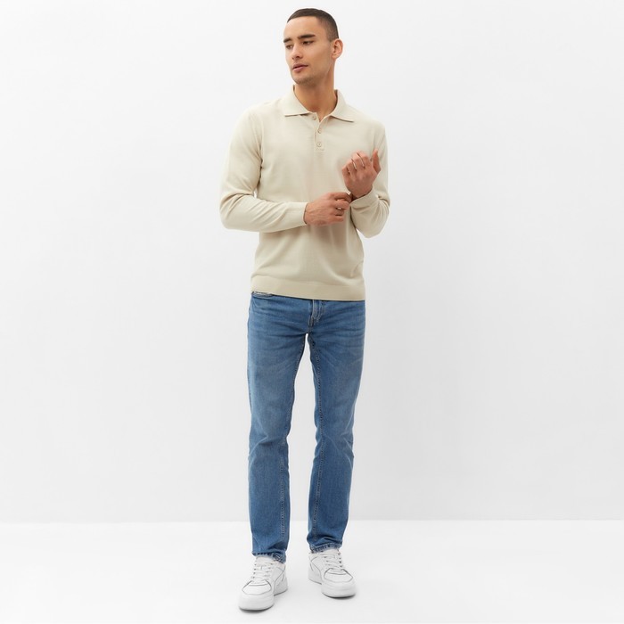 Джемпер поло мужской MINAKU: Knitwear collection, размер 44, кремовый