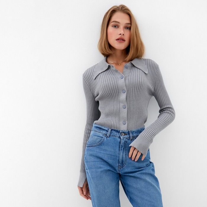 Джемпер женский MINAKU: Knitwear collection, серый, размер 42-44