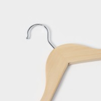 Плечики - вешалка для брюк и юбок LaDо́m Bois, 44.5×1.2×24.5 см, с зажимами, широкие плечики, сорт А, светлое дерево