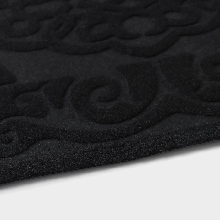 Коврик влаговпитывающий придверный Доляна «Восточная сказка», без окантовки, 38×58 см, чёрный