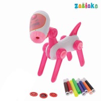 Проектор-лампа для рисования «Космическая собачка», 4 слайда, 32 картинки, 8 фломастеров, МИКС