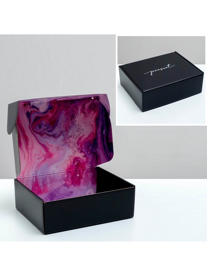 Коробка подарочная двухсторонняя складная, упаковка, «Present», 27×21×9 см