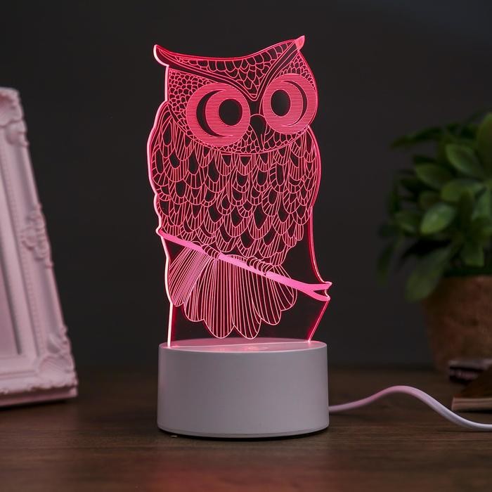 Светильник "Филин" LED RGB от сети 9,5x10x19 см RISALUX